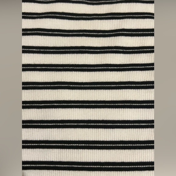 2 in 1. Tank crop tops. Black & white stripper + solid sky blue. 🩵🤍🖤 - Picture 2 of 9